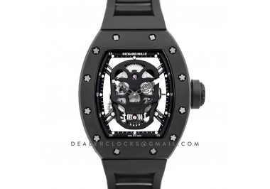 RM 052-01 Tourbillon Black Skull in PVD on Black Rubber Strap