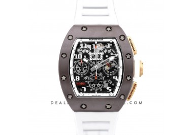 RM 011 Automatic Flyback Chronograph TZP-Z Brown Ceramic Asia Boutique Limited Edition on White Rubber Strap