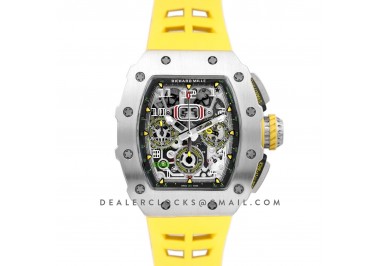 RM 011-03 Automatic Flyback Chronograph in Titanium on Yellow Rubber