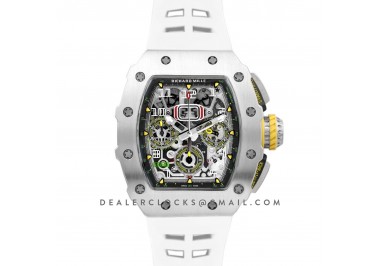 RM 011-03 Automatic Flyback Chronograph in Titanium on White Rubber