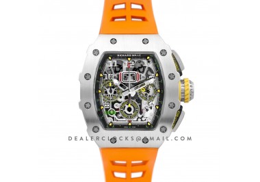 RM 011-03 Automatic Flyback Chronograph in Titanium on Orange Rubber