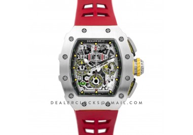 RM 011-03 Automatic Flyback Chronograph in Titanium on Red Rubber