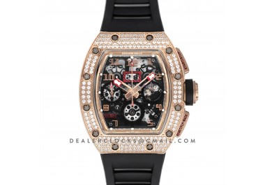 RM 011 Automatic Flyback Chronograph Rose Gold with Set Diamonds Limited Edition “Red Kite”