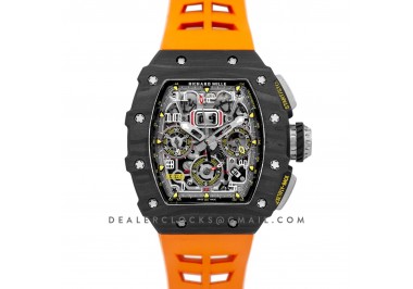 RM 011 Automatic Flyback Chronograph Carbon on Orange Rubber Strap