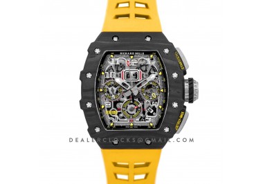 RM 011 Automatic Flyback Chronograph Carbon on Yellow Rubber Strap