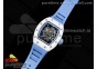 RM055 White Ceramic KVF Best Edition Skeleton Dial Blue on Blue Rubber Strap MIYOTA8215 V3