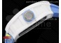 RM055 White Ceramic KVF Best Edition Skeleton Dial Blue on Blue Rubber Strap MIYOTA8215 V3