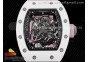 RM055 White Ceramic KVF Best Edition Skeleton Dial Black on Pink Rubber Strap MIYOTA8215 V3