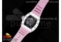 RM055 White Ceramic KVF Best Edition Skeleton Dial Black on Pink Rubber Strap MIYOTA8215 V3