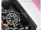 RM055 White Ceramic KVF Best Edition Skeleton Dial Black on Pink Rubber Strap MIYOTA8215 V3