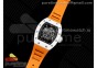 RM055 White Ceramic KVF Best Edition Skeleton Dial Black on Orange Rubber Strap MIYOTA8215 V3