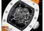 RM055 White Ceramic KVF Best Edition Skeleton Dial Black on Orange Rubber Strap MIYOTA8215 V3