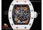 RM055 White Ceramic KVF Best Edition Skeleton Dial Black on Orange Rubber Strap MIYOTA8215 V3