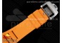 RM055 White Ceramic KVF Best Edition Skeleton Dial Black on Orange Rubber Strap MIYOTA8215 V3