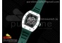 RM055 White Ceramic KVF Best Edition Skeleton Dial Green on Green Rubber Strap MIYOTA8215 V3