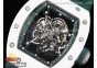 RM055 White Ceramic KVF Best Edition Skeleton Dial Green on Green Rubber Strap MIYOTA8215 V3