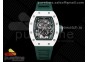 RM055 White Ceramic KVF Best Edition Skeleton Dial Green on Green Rubber Strap MIYOTA8215 V3