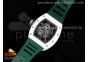 RM055 White Ceramic KVF Best Edition Skeleton Dial Green on Green Rubber Strap MIYOTA8215 V3