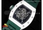 RM055 White Ceramic KVF Best Edition Skeleton Dial Green on Green Rubber Strap MIYOTA8215 V3