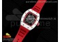 RM055 White Ceramic KVF Best Edition Skeleton Dial Red on Red Rubber Strap MIYOTA8215 V3