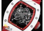 RM055 White Ceramic KVF Best Edition Skeleton Dial Red on Red Rubber Strap MIYOTA8215 V3