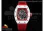 RM055 White Ceramic KVF Best Edition Skeleton Dial Red on Red Rubber Strap MIYOTA8215 V3