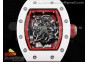 RM055 White Ceramic KVF Best Edition Skeleton Dial Red on Red Rubber Strap MIYOTA8215 V3