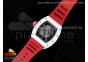 RM055 White Ceramic KVF Best Edition Skeleton Dial Red on Red Rubber Strap MIYOTA8215 V3