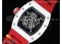 RM055 White Ceramic KVF Best Edition Skeleton Dial Red on Red Rubber Strap MIYOTA8215 V3