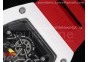 RM055 White Ceramic KVF Best Edition Skeleton Dial Red on Red Rubber Strap MIYOTA8215 V3