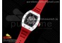 RM055 White Ceramic KVF Best Edition Skeleton Dial Black on Red Rubber Strap MIYOTA8215 V3