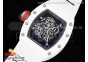 RM055 White Ceramic KVF Best Edition Skeleton Dial Red on White Rubber Strap MIYOTA8215 V3