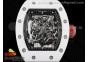 RM055 White Ceramic KVF Best Edition Skeleton Dial Black on White Rubber Strap MIYOTA8215 V3