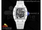 RM055 White Ceramic KVF Best Edition Skeleton Dial White Blue on White Rubber Strap MIYOTA8215 V3