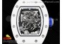 RM055 White Ceramic KVF Best Edition Skeleton Dial White Blue on White Rubber Strap MIYOTA8215 V3