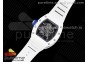 RM055 White Ceramic KVF Best Edition Skeleton Dial White Blue on White Rubber Strap MIYOTA8215 V3