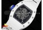 RM055 White Ceramic KVF Best Edition Skeleton Dial White Blue on White Rubber Strap MIYOTA8215 V3