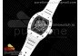 RM055 White Ceramic KVF Best Edition Skeleton Dial White on White Rubber Strap MIYOTA8215 V3