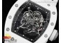 RM055 White Ceramic KVF Best Edition Skeleton Dial White on White Rubber Strap MIYOTA8215 V3