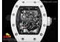 RM055 White Ceramic KVF Best Edition Skeleton Dial White on White Rubber Strap MIYOTA8215 V3