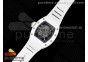 RM055 White Ceramic KVF Best Edition Skeleton Dial White on White Rubber Strap MIYOTA8215 V3