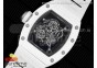 RM055 White Ceramic KVF Best Edition Skeleton Dial White on White Rubber Strap MIYOTA8215 V3