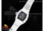 RM055 White Ceramic KVF Best Edition Skeleton Dial Blue on White Rubber Strap MIYOTA8215 V3