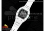 RM055 White Ceramic KVF Best Edition Skeleton Dial Green on White Rubber Strap MIYOTA8215 V3