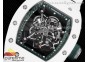 RM055 White Ceramic KVF Best Edition Skeleton Dial Green on White Rubber Strap MIYOTA8215 V3