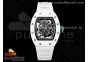 RM055 White Ceramic KVF Best Edition Skeleton Dial Green on White Rubber Strap MIYOTA8215 V3