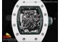 RM055 White Ceramic KVF Best Edition Skeleton Dial Green on White Rubber Strap MIYOTA8215 V3