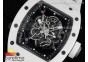 RM055 Ti White Ceramic ZF 1:1 Best Edition Skeleton Dial on White Rubber Strap NH05A