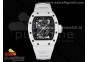 RM055 Ti White Ceramic ZF 1:1 Best Edition Skeleton Dial on White Rubber Strap NH05A