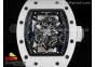 RM055 Ti White Ceramic ZF 1:1 Best Edition Skeleton Dial on White Rubber Strap NH05A